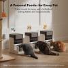 imageBundle of PETLIBRO Upgraded RFID Automatic Cat Feeder 2 Packs 5G WiFi Automatic Pet Feeder 3L Auto Cat Feeder App Control with Light Collar Tag  2 Packs Safety Silicone Dog Food MatBlack