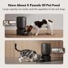 imagePETLIBRO Automatic Cat Feeder 5G WiFi Automatic Pet Feeder with Freshness Preservation 3L Timed Cat Feeders for Dry Food Up to 48 Portions 10 Meals Per Day Granary Pet Feeder for CatDog WhiteBlack