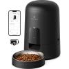imagePETLIBRO Automatic Cat Feeder WiFi Rechargeable Cat Food Dispenser BatteryOperated with 30Day Life AIR Timed Pet Feeder for Cat ampamp Dog 2L Auto Cat FeederBlack
