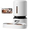 imagePETLIBRO Automatic Cat Food Dispenser for 2 Pets 5L Auto Dog Feeder Dry Food Dispenser with Splitter ampamp 2 Stainless Bowls 10s Meal Call and Timer Setting 50 Portions 6 Meals Per Day Dual Tray FeederWhite
