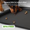 imagePETLIBRO Pet Food Mat for Cat ampamp Dog Waterproof NonSlip Silicone Cat Food Mat for Feeder ampamp Fountain Dog Food Mat for Bowl ampamp Waterer Raised Edge Spill Protection Floor Cove Feeding Mat 177quotx12quotBlack