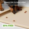imagePETLIBRO Pet Food Mat for Cat ampamp Dog Waterproof NonSlip Silicone Cat Food Mat for Feeder ampamp Fountain Dog Food Mat for Bowl ampamp Waterer Raised Edge Spill Protection Floor Cove Feeding Mat 177quotx12quotIvory