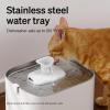 imagePETLIBRO Upgrade Cat Water Fountain Smart app monitoring pet water fountain for cats indoor 3L101oz Auto cat fountain stainless steel for drinkingWhite