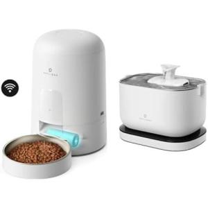 imageBundle of PETLIBRO WiFi Rechargeable Automatic Pet Feeder  PETLIBRO Wireless Battery Operated Pet FountainWhite