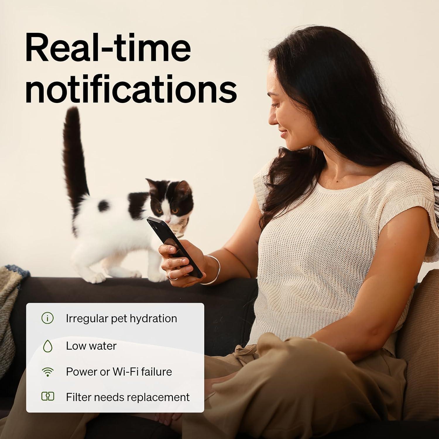 imagePETLIBRO RFID Automatic Cat Feeder ampamp Water Fountain  Collar Tag Activated Personalized Feeding ampamp Fresh Water for MultiPet Homes WiFi Programmable Combo with Cat Recognition ampamp Diet Tracking