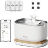 imageBundle of PETLIBRO App Monitoring Cat Water Fountain with Wireless Pump 25L84oz Dockstream Pet Water Fountain for Cats Inside  4 Packs Replacement Filters