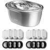 imageBundle of PETLIBRO Stainless Steel Cat Water Fountain 101oz3L Pet Water Fountain for Cats Inside with 4 Filters ampamp 4 Sponges  PETLIBRO 4 Packs Replacement Filters for PLWF003 ampamp PLWF006