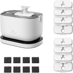 imageBundle of PETLIBRO 25L84oz Cat Water Fountain Cordless Pet Water Fountain Battery Operated  PETLIBRO Replacement Filters 4 Months Set of Filters 8 Count Pack of 1