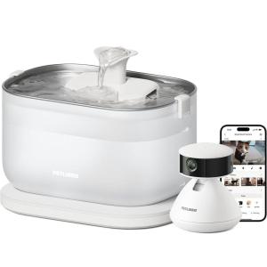 imageBundle of PETLIBRO AI Pet Camera Indoor with Phone App 360 View Dog Camera 1080P Cat Cam Night Vision  PETLIBRO Cat Water Fountain Wireless Pump Cat Fountain 25L84oz Pet Water Fountain