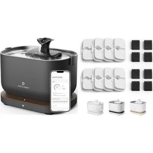 imageBundle of PETLIBRO App Cat Water Fountain 25L84oz Dockstream Pet Fountain for Cats Inside with 24GHz WiFi  PETLIBRO 8 Pack Replacement Filters for Dockstream Cat Water FountainBlack