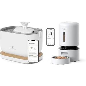 imageBundle of PETLIBRO App Cat Water Fountain 25L84oz Dockstream Pet Water Fountain with 24GHz WiFi  PETLIBRO Automatic Cat Feeder 5G WiFi Freshness Preservation 5L Timed Feeder with Low Food Sensor