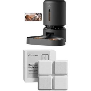 imageBundle of PETLIBRO Automatic Cat Feeder with Camera for 2 Cats Dual Tray Black and 6 Packs Pet Food Desiccant Bag