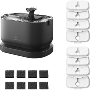 imageBundle of PETLIBRO Cat Water Fountain Cordless Pet Water Fountain Battery Operated8 Packs Replacement Filters for Dockstream Cat Water Fountain WF005 WF115 WF105 4 Months Set of Replacement Filters