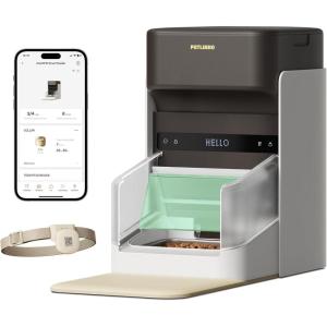 imageBundle of PETLIBRO Upgraded RFID Automatic Cat Feeder 2 Packs 5G WiFi Automatic Pet Feeder 3L Auto Cat Feeder App Control with Light Collar Tag  PETLIBRO 6 Packs Pet Food Desiccant BagBlack