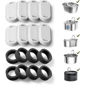 imagePETLIBRO 8 Packs Replacement Filters for Stainless Steel Cat Water Fountain PLWF003 ampamp PLWF006 4 Months Set of Replacement Filters fot Pet Water Fountain Stainless Steel8 Packs