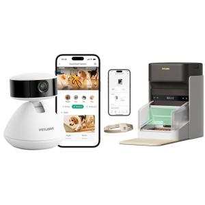 imagePETLIBRO AI MultiPet Recognition Pet Camera Indoor  Upgraded RFID Automatic Cat Feeder with Phone App 2Way Audio Camera with Daily Activity Analysis Feeder with Light Collar Tag
