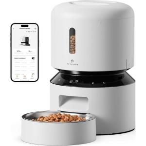 imagePETLIBRO Automatic Cat Feeder 5G WiFi Automatic Pet Feeder with Freshness Preservation 3L Timed Cat Feeders for Dry Food Up to 48 Portions 10 Meals Per Day Granary Pet Feeder for CatDog WhiteWhite