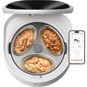 imagePETLIBRO Automatic Cat Feeder Wet Food with Stainless Steel Bowl Refrigerated Auto Cat Feeder with Semiconductor Cooling 3 Fresh Meals for 3 Days AppControlled Pet Food Dispenser Easy to CleanWhite