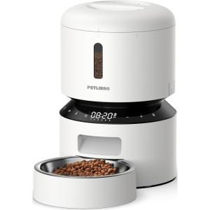 imagePETLIBRO Automatic Cat Feeder with Camera 1080P HD Video with Night Vision 5G WiFi Pet Feeder with 2Way Audio Low Food ampamp Blockage Sensor Motion ampamp Sound Alerts for Cat ampamp Dog Single TrayWhite