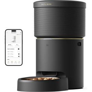 imagePETLIBRO Automatic Dog Feeder 5G WiFi 8L Large Dog Food Dispenser with VacuumSealed Cat Feeder for Airtight Storage Auto Pet Feeder with 187mm Large Food Tray for Medium Large Breed Dog Cat 34CupsBlack