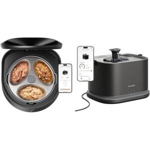 imagePETLIBRO Automatic Wet Food Cat Feeder with Stainless Steel Bowl  Upgrade Cat Water FountainAppControlled Feeder with Semiconductor Cooling 3 Fresh Meals for 3 Days3L101oz APP Fountain Indoor