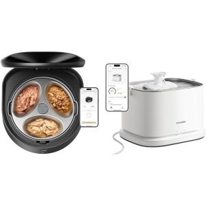 imagePETLIBRO Automatic Wet Food Cat Feeder with Stainless Steel Bowl and Semiconductor Cooling  Upgrade Cat Water Fountain AppControlled Pet Food Dispenser Easy to Clean 3L101oz Pet Water Fountain