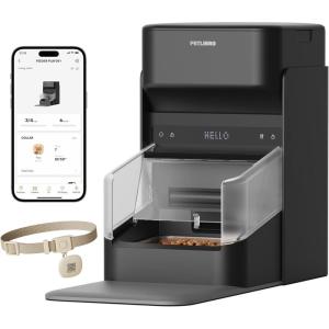 imagePETLIBRO RFID Automatic Cat Feeder Collar Sensor for Personalized Meals Cats Recognition Diet Tracking and AntiStealing for MultiPets Homes and Different Diets WiFi Programmable Food Dispenser