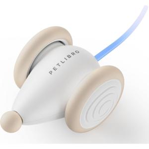 imagePETLIBRO Interactive Cat Toys for Indoor Cats Automatic Cat Toy with LED Lights Cat Mouse Toys Smart Sensing Moving Electric Cat Toys USB RechargeableBisque