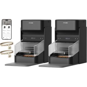 imagePETLIBRO RFID Cat Feeders for 2 Cats Collar Sensor for Personalized Meals Cats Recognition Diet Tracking and AntiStealing for MultiPets Homes and Different Diets WiFi Automatic Food DispensersBlack