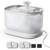 imagePETLIBRO Cat Water Fountain  PETLIBRO Genuine 6 Packs Filters Cat Fountain Indoor Stainless Steel Tray 25L84oz Wireless Pump Pet Water Fountain Cat Water Dispenser with Two Flow ModesWhite