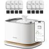 imagePETLIBRO Upgrade Cordless Cat Water Fountain  8 Packs Genuine Cat Fountain Filter Replacement App Monitoring 3L101oz Dockstream 2 Pet Water Fountain with Stainless Steel Tray 4Month Set EasySwapWhite