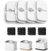 imagePETLIBRO Upgrade Cordless Cat Water Fountain  8 Packs Genuine Cat Fountain Filter Replacement App Monitoring 3L101oz Dockstream 2 Pet Water Fountain with Stainless Steel Tray 4Month Set EasySwapBlack