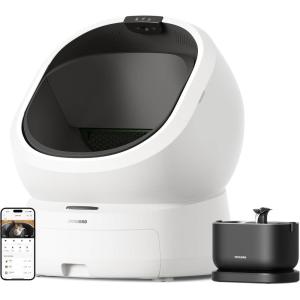 imageBundle of PETLIBRO Luma Automatic Cat Litter Box AI Waste Analysis  PETLIBRO Cat Water Fountain Cordless Water Fountain Battery Operated 25L84oz Dockstream with Stainless Steel Tray