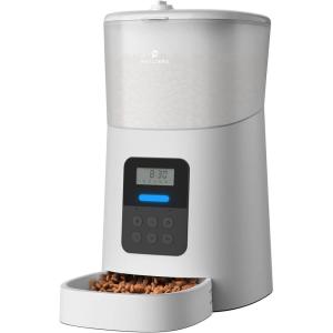 imagePETLIBRO Automatic Cat Feeder 6L Auto Pet Cat Dry Food Dispenser with ClogFree Design Low Food LED Indication 050 Portion Control for 16 Meals Daily 10s Voice Recorder for Small ampamp Medium PetsGrey