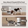imagePETLIBRO Automatic Multiple Cats Feeder 5G WiFi Automatic Dog Food Dispenser with Freshness Preservation 5L Timed Pet Feeder with Low Food Sensor Up to 10 Meals Per Day Granary White