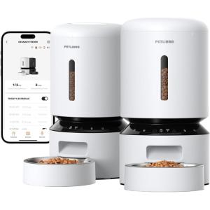 imagePETLIBRO Automatic Multiple Cats Feeder 5G WiFi Automatic Dog Food Dispenser with Freshness Preservation 5L Timed Pet Feeder with Low Food Sensor Up to 10 Meals Per Day Granary White