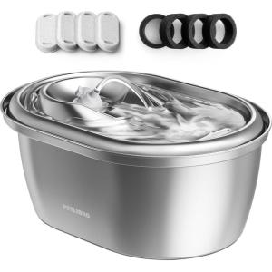 imagePETLIBRO Replacement Pump for Cat Water Fountain Stainless Steel Compatible with101oz3L Adjustable Water Flow Pet Water Fountain Super Quiet Dog Water DispenserMetal