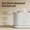 imagePETLIBRO Quiet Dog Water Fountain Stainless Steel Tray Smart Pet Water Fountain for Dogs Inside with App Monitoring 3L Dog Fountain Water Bowl Automatic Water Dispenser for Dogs Cat Water FountainWhite