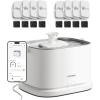 imagePETLIBRO Quiet Dog Water Fountain Stainless Steel Tray Smart Pet Water Fountain for Dogs Inside with App Monitoring 3L Dog Fountain Water Bowl Automatic Water Dispenser for Dogs Cat Water FountainWhite