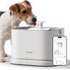 imagePETLIBRO Quiet Dog Water Fountain Stainless Steel Tray Smart Pet Water Fountain for Dogs Inside with App Monitoring 3L Dog Fountain Water Bowl Automatic Water Dispenser for Dogs Cat Water FountainWhite