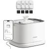 imagePETLIBRO Quiet Dog Water Fountain Stainless Steel Tray Smart Pet Water Fountain for Dogs Inside with App Monitoring 3L Dog Fountain Water Bowl Automatic Water Dispenser for Dogs Cat Water FountainWhite