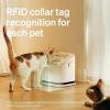imagePETLIBRO Cats Water Fountain for Multi Cats Cat Fountain with RFID Recognition Each Pet 3L101oz PumpFree Cat Water Fountain Stainless Steel Tray 24G WiFi APP Pet Water Fountain x2 Collar TagsWhite