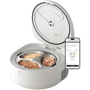 imagePETLIBRO Automatic Wet Food Cat Feeder 2026 New Version with Semiconductor Cooling Refrigerated 3 Fresh Meals in 3 Days AppControlled Pet Food Dispenser Stainless Steel Bowl Easy to CleanWhite