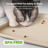 imagePETLIBRO Cat Food Mat Silicone Dog Food Mat for Feeder amp Fountain Waterproof Pet Bowl Mat with Raised Edge Spill Protection NonSlip Feeding Mat for Cats amp Dogs 22 x 165 Ivory