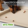 imagePETLIBRO Silicone Dog amp Cat Food Mat for Feeder and Water Fountain BPAFree Waterproof Pet Feeding Tray with Raised Edge Spill Protection NonSlip Easy Clean Bowl Placemat for AF005 AF103 177x12Ivory