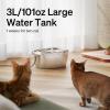 imagePETLIBRO Stainless Steel Cat Water Fountain 101oz3L Automatic Water Dispenser for Cats Indoor Quiet Pet Water Dispenser with 2 Filters Adjustable Flow Cat Fountain Also for Small DogsMetal