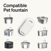 imagePETLIBRO Stainless Steel Cat Water Fountain 101oz3L Automatic Water Dispenser for Cats Indoor Quiet Pet Water Dispenser with 2 Filters Adjustable Flow Cat Fountain Also for Small DogsWhite