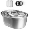 imagePETLIBRO Stainless Steel Cat Water Fountain 101oz3L Automatic Water Dispenser for Cats Indoor Quiet Pet Water Dispenser with 2 Filters Adjustable Flow Cat Fountain Also for Small DogsMetal