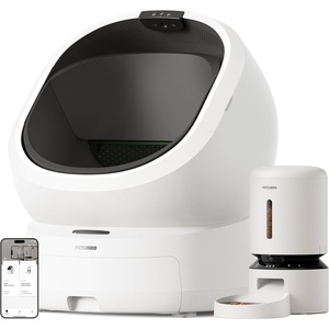 image:imageBundle of PETLIBRO Automatic Litter Box and Cat Feeder with Camera Self Cleaning Litter Box with AI Camera Waste Analysis MultiCats Recognition and Auto OdorControl Smart Feeder with APP Control