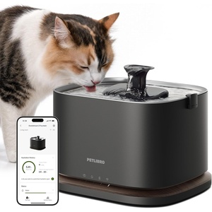 image:imagePETLIBRO Cat Water Fountain Stainless Steel Tray Cordless Cat Fountain Battery Operated 3L101oz Pet Water Fountain App Monitoring Quiet Cat fountains for drinking Easy Clean 5G WiFi Cat DispenserBlack